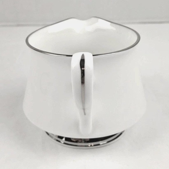 Vtg Oxford by Lenox Lexington Bone China Creamer White Platinum Trim USA Made - Picture 5 of 6